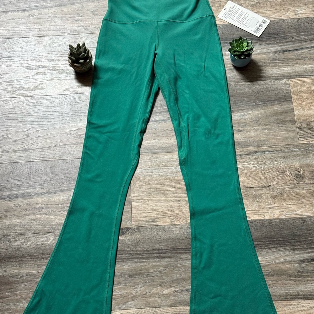 Green Flared Leggings